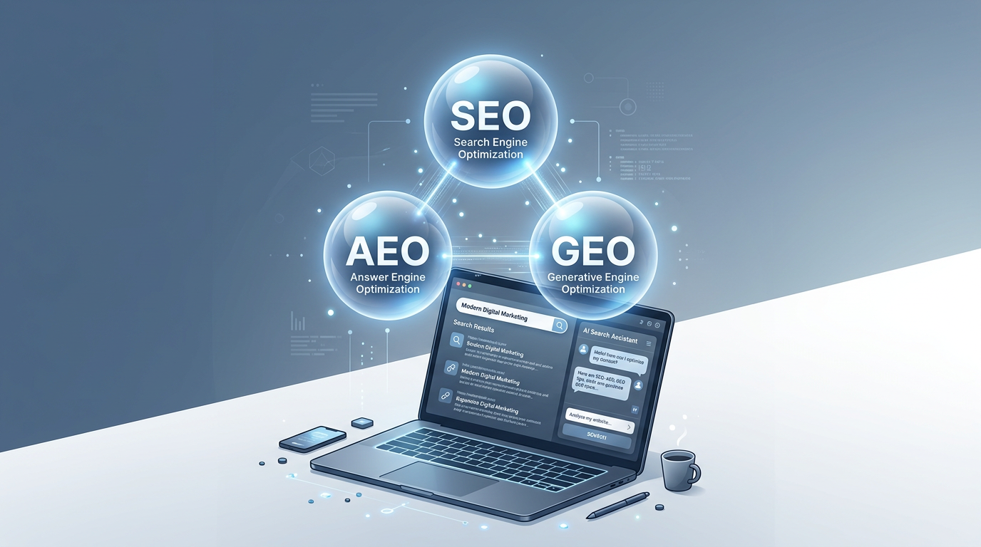 SEO vs AEO vs GEO: 3 Chiến Lược Tìm Kiếm Bạn Cần Biết 2026